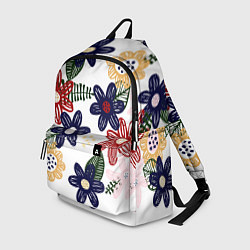 Рюкзак Разноцветные цветы в мультяшном стиле, цвет: 3D-принт