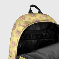 Рюкзак Розовые пионы на желтом фоне, цвет: 3D-принт — фото 2