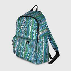 Рюкзак Разноцветная абстракция в стиле дудл Волны, линии,, цвет: 3D-принт