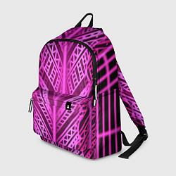 Рюкзак Неоновая абстракция Розовый светящийся узор на тем, цвет: 3D-принт