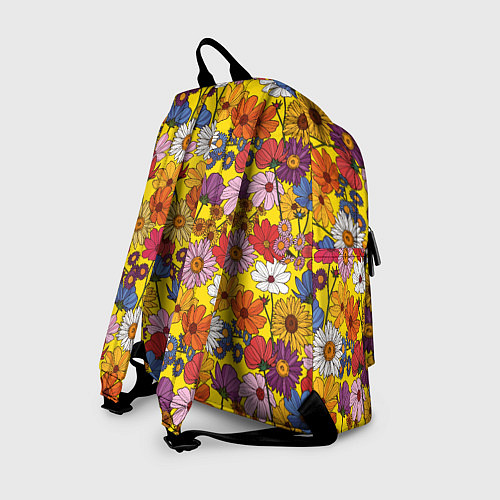 Рюкзак Цветочки-лютики на желтом фоне / 3D-принт – фото 2