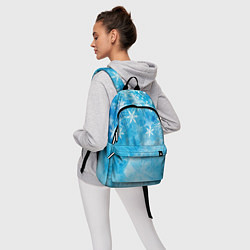Рюкзак Новогодние снежинки, цвет: 3D-принт — фото 2