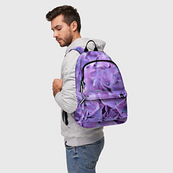 Рюкзак Фиолетово-сиреневые цветы, цвет: 3D-принт — фото 2