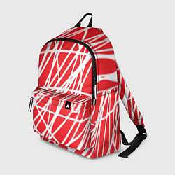 Рюкзак Белые линии на красном фоне Абстракция, цвет: 3D-принт