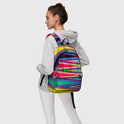 Рюкзак Разноцветный радужный полосатый принт, цвет: 3D-принт — фото 2
