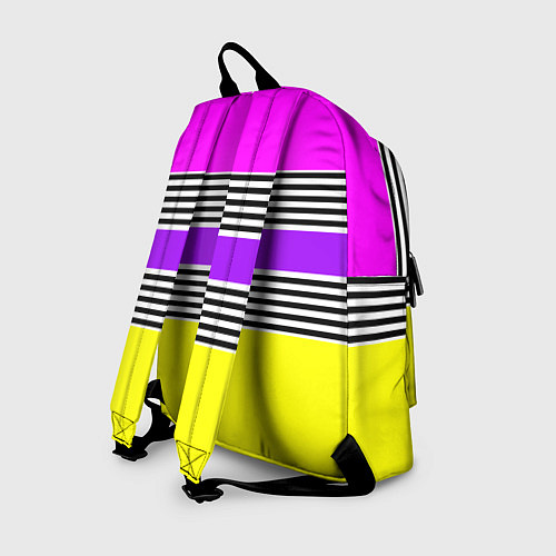 Рюкзак Яркие неоновые полосы в сочетании с черно-белыми п / 3D-принт – фото 2