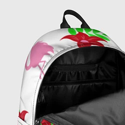 Рюкзак Розовый фламинго с цветами, цвет: 3D-принт — фото 2