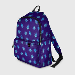 Рюкзак Цветы Фиолето-Белые Гибискус На Синем Фоне, цвет: 3D-принт