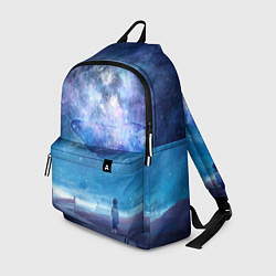 Рюкзак Девочка и космический кит в звёздном небе, цвет: 3D-принт