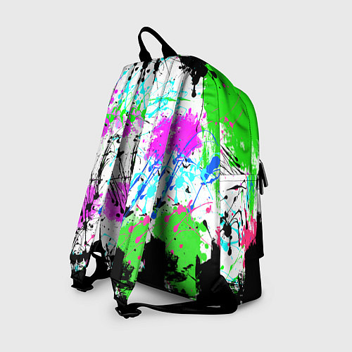 Рюкзак Неоновые разноцветные пятна и брызги красок / 3D-принт – фото 2