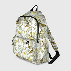 Рюкзак Цветы Жёлтые С Птицами, цвет: 3D-принт