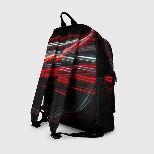 Рюкзак Волнообразные линии неона - Красный / 3D-принт – фото 2