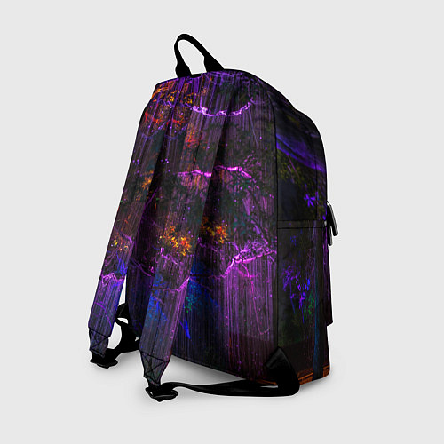 Рюкзак Неоновые лучи и листья - Фиолетовый / 3D-принт – фото 2