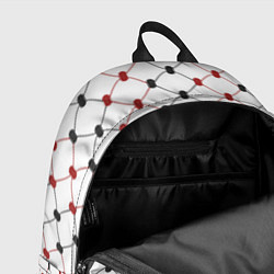 Рюкзак Куфия - чёрно-красный узор в арабском стиле куфия, цвет: 3D-принт — фото 2