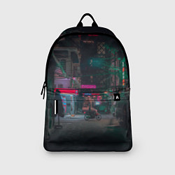 Рюкзак Неоновый мрачный город - Тёмно-зелёный, цвет: 3D-принт — фото 2