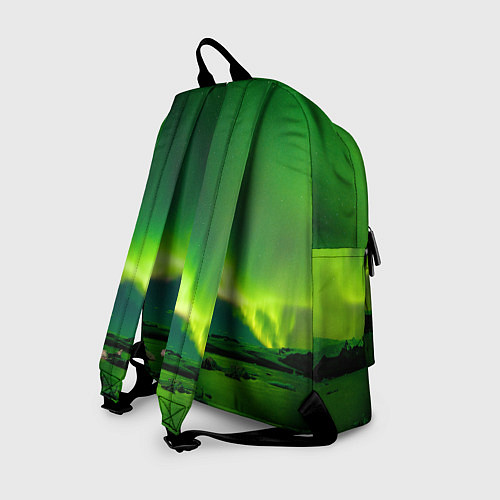 Рюкзак Абстрактное полярное сияние - Зелёный / 3D-принт – фото 2