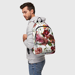 Рюкзак Цветы Нарисованные Красные и Розовые Розы, цвет: 3D-принт — фото 2