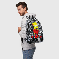 Рюкзак Барт Симпсон - чёрт на фоне своих подопечных, цвет: 3D-принт — фото 2