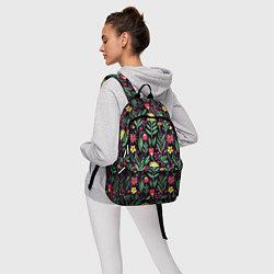 Рюкзак Цветочный акварельный паттерн, цвет: 3D-принт — фото 2