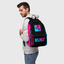 Рюкзак Rust - neon gradient: символ сверху надпись снизу, цвет: 3D-принт — фото 2
