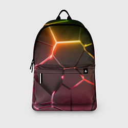 Рюкзак Неоновые радужные плиты, цвет: 3D-принт — фото 2