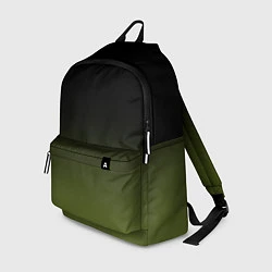 Рюкзак Черный и хвойный зеленый градиент, цвет: 3D-принт