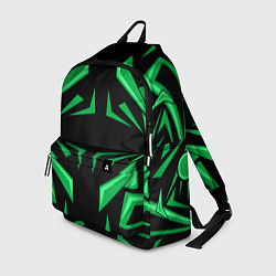 Рюкзак Фигуры зеленого цвета на черном фоне geometry