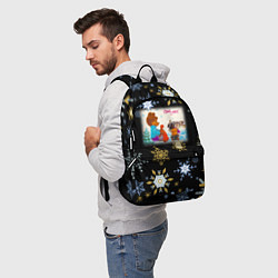 Рюкзак Новый год зайчик фотографирует мишку, цвет: 3D-принт — фото 2