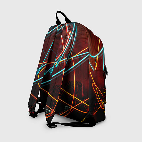 Рюкзак Неоновые лучи на тёмной поверхности / 3D-принт – фото 2