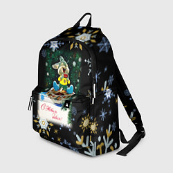 Рюкзак Новый Год Зайчик Кушает Печенье, цвет: 3D-принт