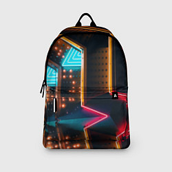 Рюкзак Неоновые огни на геометрических поверхностях, цвет: 3D-принт — фото 2