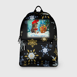 Рюкзак Новый год ёжик и корзинка, цвет: 3D-принт — фото 2