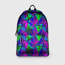 Рюкзак Неоновый абстрактный геометрический узор, цвет: 3D-принт — фото 2