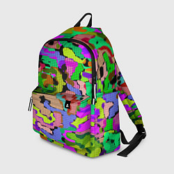 Рюкзак Разноцветный клетчатый камуфляж, цвет: 3D-принт