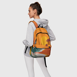 Рюкзак Закат на побережье минимализм, цвет: 3D-принт — фото 2