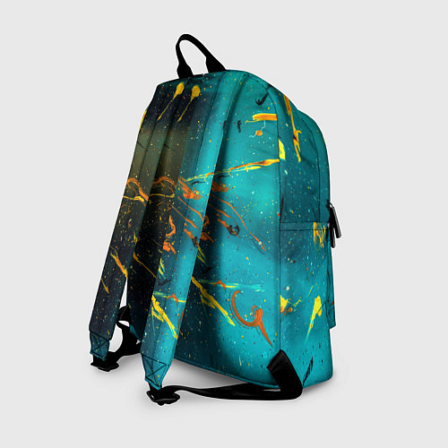 Рюкзак Абстрактные голубые стены и тени с красками / 3D-принт – фото 2