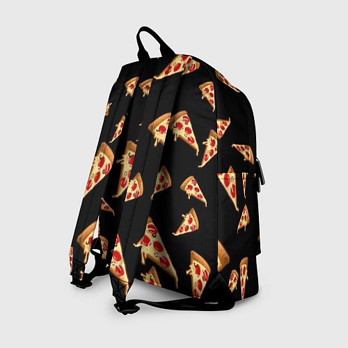 Рюкзак Куски пиццы на черном фоне / 3D-принт – фото 2