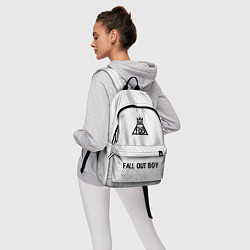 Рюкзак Fall Out Boy glitch на светлом фоне: символ, надпи, цвет: 3D-принт — фото 2