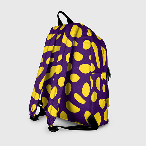 Рюкзак Желтые пятна на фиолетовом фоне / 3D-принт – фото 2