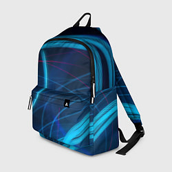 Рюкзак Синие абстрактные линии в темноте, цвет: 3D-принт