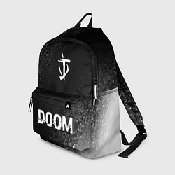 Рюкзак Doom glitch на темном фоне: символ, надпись, цвет: 3D-принт