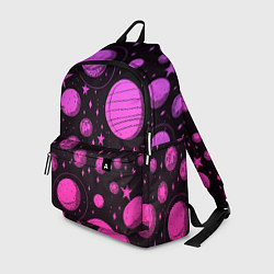 Рюкзак Фиолетовый мультяшный космос, цвет: 3D-принт