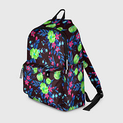 Рюкзак Неоновые цветы - паттерн, цвет: 3D-принт