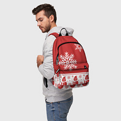 Рюкзак Снеговики в снежинках, цвет: 3D-принт — фото 2