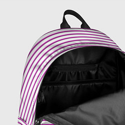 Рюкзак Полосатый паттерн бело-розового цвета, цвет: 3D-принт — фото 2