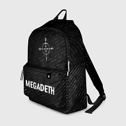 Рюкзак Megadeth glitch на темном фоне: символ, надпись, цвет: 3D-принт