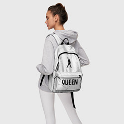 Рюкзак Queen glitch на светлом фоне: символ, надпись, цвет: 3D-принт — фото 2