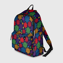 Рюкзак Снежинки разноцветные, цвет: 3D-принт