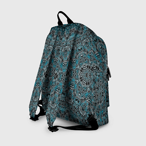 Рюкзак Синий , белый орнамент на черном / 3D-принт – фото 2