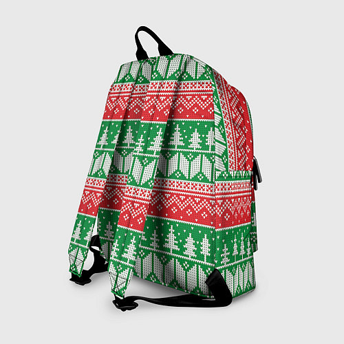 Рюкзак Зимний вязанный фон с елочками / 3D-принт – фото 2
